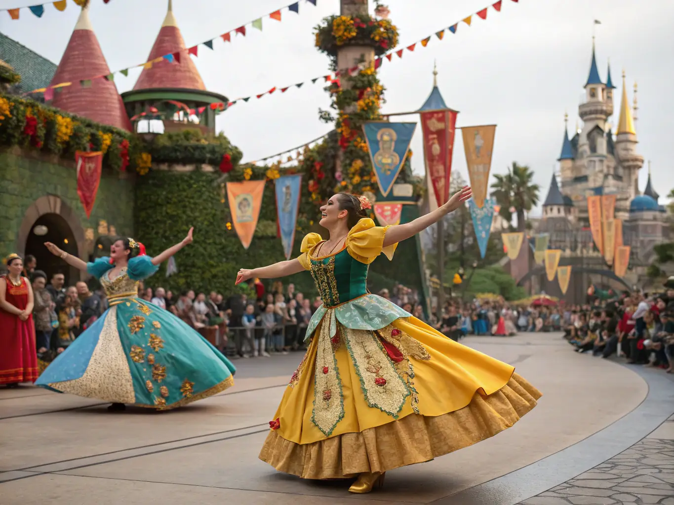 A festive image of a cultural celebration with traditional dances, colorful costumes, and a vibrant atmosphere, capturing the essence of community spirit and cultural heritage.